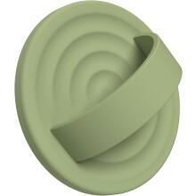 Upgraded Magnetic Phone Grip with Removable Finger Loop – Liquid Silicone, Strong MagSafe-Compatible Attraction, Tea Green