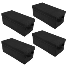 2/3/4Pcs DVD Storage Box – Nonwoven CD Organizer with Lid, Dustproof & Foldable, Compatible with DVD/CD