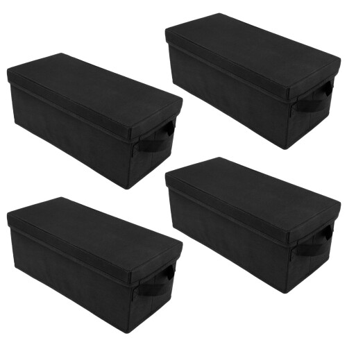 2/3/4Pcs DVD Storage Box – Nonwoven CD Organizer with Lid, Dustproof & Foldable, Compatible with DVD/CD