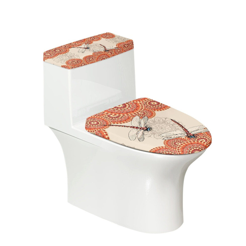 Dragonfly Stretch Washable Toilet Lid Cover Set 2-Piece 975221494849