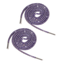 2 Pack Rhinestones Shoelaces 140cm Glittering Round Laces Shining Crystal Shoe Lace Strings Drawstring Cords Replacement