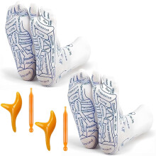 Easerelief Socks, Ease Relief Socks Women, Reflexology Socks with Tools, Acupressure Sockes with Trigger Point Massage Tool (2 pairs A, L)