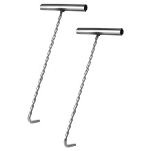 2Pcs Metal Manhole Cover Lifting Hooks Rust Resistant with Sturdy Handles