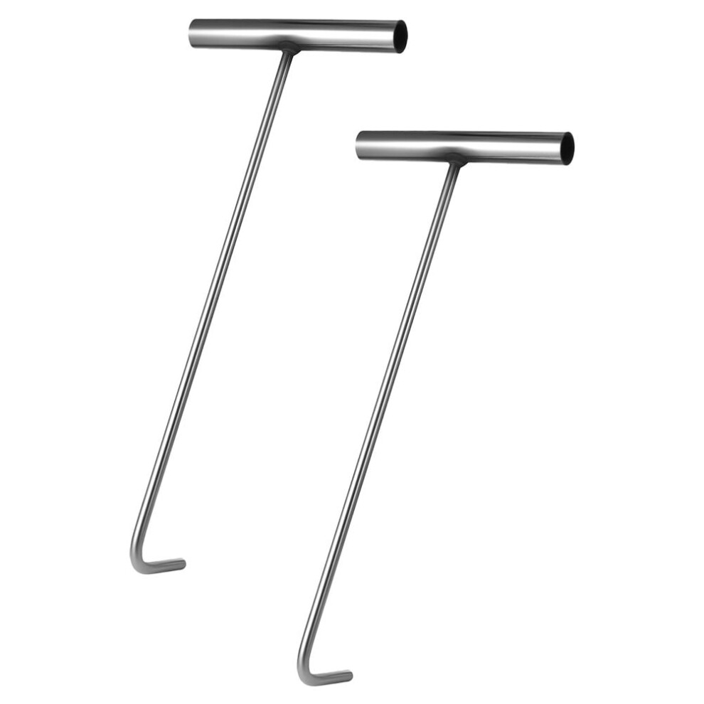 2Pcs Metal Manhole Cover Lifting Hooks Rust Resistant With Sturdy Handles 9399596210353