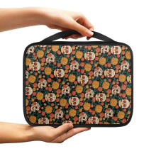 Sugar Skull Floral Print Bible Cover – Lightweight Zippered Case with Handle, Compatible with Standard Bibles
