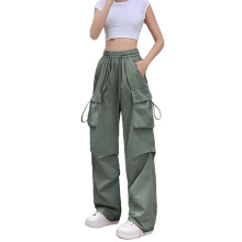 Women's Cargo Joggers – Lightweight, Elastic Waist, Deep Pockets, Wide Leg, for Travel, Camping, Hiking, Work – Compatible with Outdoor Activities