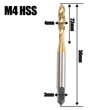 1PCS Metric HSS Spiral Fluted Machine Screw Tap M3 M4 M5 M6 M8 Spiral Pointed Taps Tapping Thread Forming Taps, M4, Metric, Tapping, Spiral Fluted