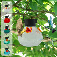 Solar Hummingbird Feeder Outdoor Hanging LED Glow