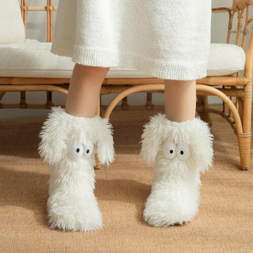 Cozy Socks, γυναικείες ζεστές χειμωνιάτικες κάλτσες με αντιολισθητικές κάλτσες, με 1