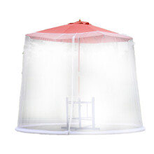 Outdoor Round Hanging Mosquito Net For Umbrella - Dome Shape Bug Screen Shelter For Patio, Garden, And Pool Side Use