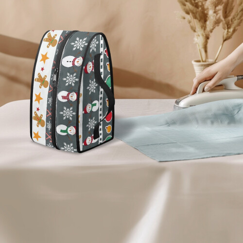 Retro Striped Christmas Steamer Storage Bag Portable 2