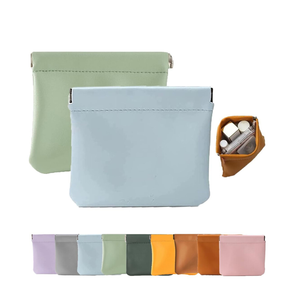 Leather Organizer Pouch Lambskin 4.7x4.7 in