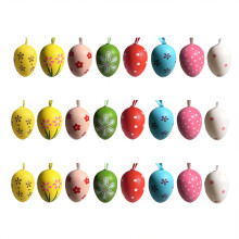 24 Pcs Easter Eggs Ornaments, Easter Tree Decorations Coloful Hanging Ornaments for Easter Basket Party Favors Supplies,2.34'',Gold Black