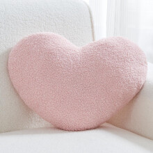 Heart Pillow Pink Wool Throw Cushion