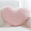 Heart Pillow Pink Wool Throw Cushion 1