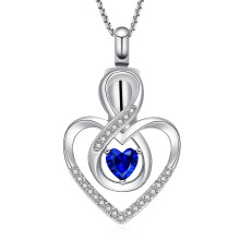 Infinity Cremation Jewelry for Ashes Infinity Urn Necklaces for Ashes with Heart Birthstone Ashes Pendant Locket Keepsake Memorial Jewelry for Urns