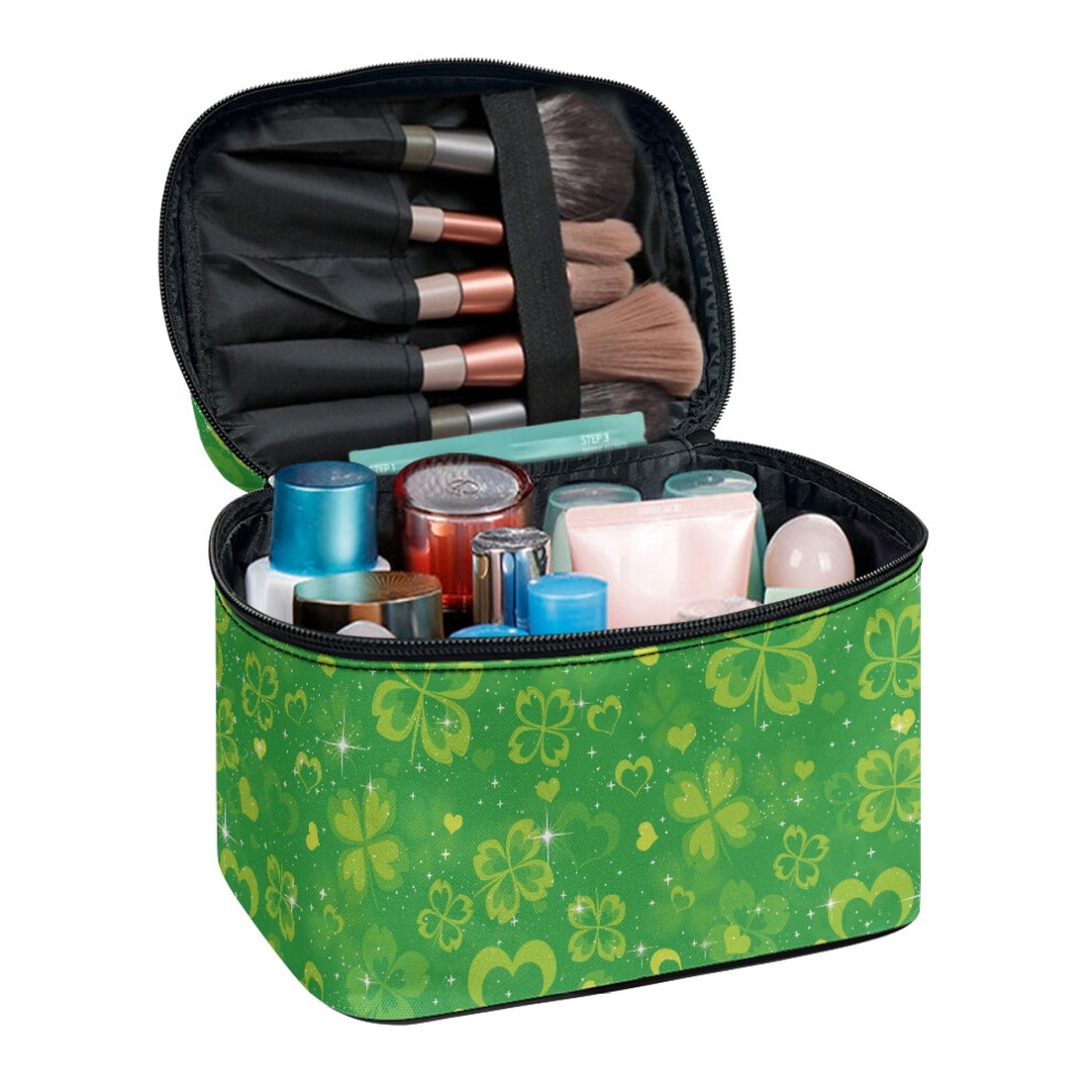 Travel Makeup Bag Polyester Double Zipper 8.86x6.5x5.9