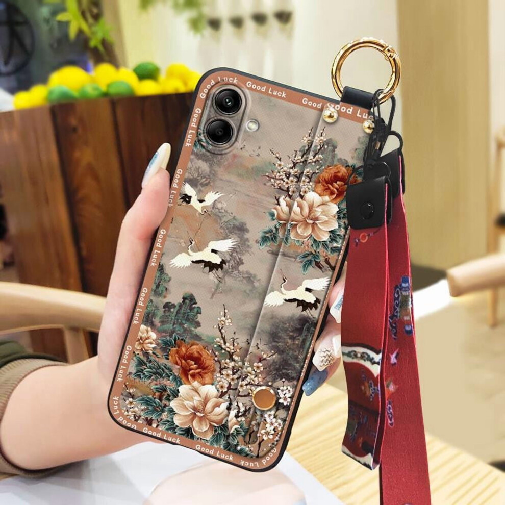 Phone Case Compatible With Samsung Galaxy A05/Sm-A055f Â Chinese Style Kickstand, Anti-Dust, Wristband, Mom Ring, Anti-Knock Soft Back Cover 9085618886926
