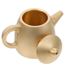 Tetera de latón dorado para escritorio con asa para decoración del hogar y pulgadas