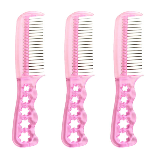 Wire Hairbrush for Doll Styling Head Compact Pink Plastic 3Pcs