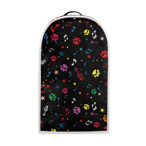 Paw Print Music Pattern Foldable Dust Cover for Kitchen Home Polyester, Machine Washable, Stylish