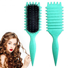 Candy Brush for Curly Hair – Curl Defining Boar Bristle Brush, Reduces Pulling & Separation (Green), Compatible with Curly Hair Care