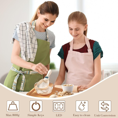 Colher medidora digital com visor LCD, 800 g, 0,1 g 2