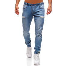 Men's Sports Fashion Casual Jeans Light Blue XXL