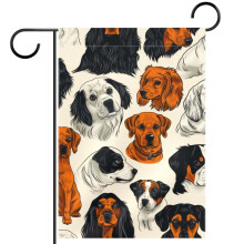 Benvenuti! Bandiera da giardino con varietà di razze canine, bandiera verticale bifacciale per casette, decorazione per cortile, fattoria, esterni,