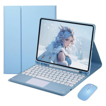 Étui clavier fin et intelligent compatible avec la tablette Samsung Galaxy Tab S6 Lite 10,4" (2024/2022/2020), détachable, avec pavé tactile