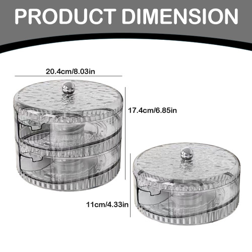 Uioepy Egg Storage Box with Automatic Rolling, Transparent Grey, Stackable | Compatible with Refrigerators | Space Saving 2