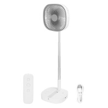 Venture Vibe: Super Silent Foldaway Standing Fan, Telescopic Oscillating Fan with Remote Control, Rechargeable Battery for Home, Office, Outdoor