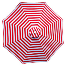DAMAI 7.5ft Universal Patio Umbrella Canopy Replacement, UV-Protective Red & White Stripe Cover (8-Ribs), compatible with most 7.5ft umbrellas