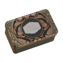 Christmas Cookie Tins – Square Metal Containers with Lids, 4.3"x1.9"x2.7", for Cookies, Pastries, Snacks, Chocolate & Gifts