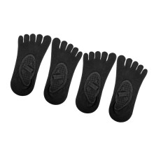 2 Pair Yoga Socks Five Toe Socks Ballet Socks Non Slip with Grips for Women Black