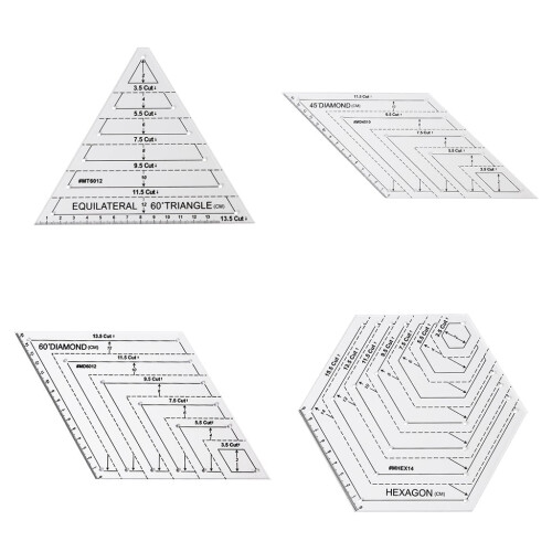 Transparent Quilting Sewing Patchwork Ruler Measuring Template Hexagon DIY Handmade Tailor Supplies Tools 2