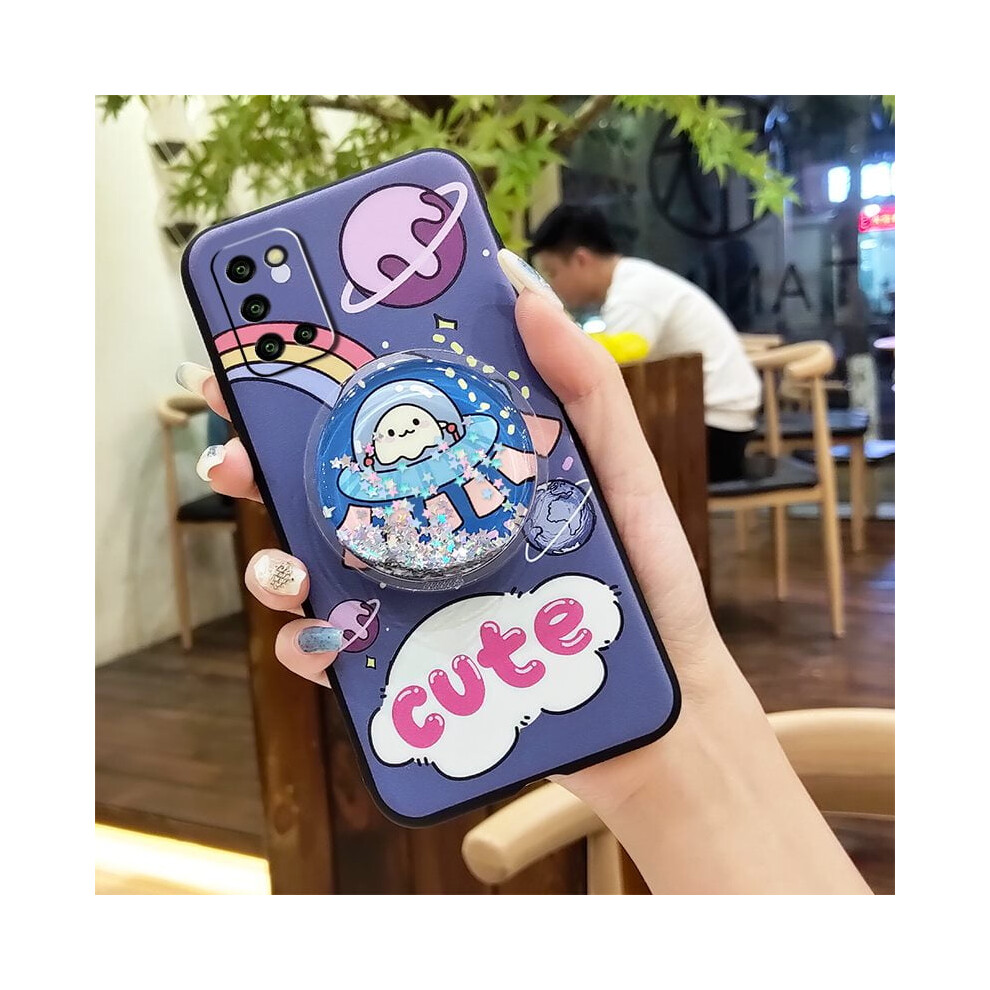 Phone Case For Samsung Galaxy A03s/Sm-A037g Â Silicone Skin, Anti-Knock, Rotatable Stand, Glitter Cartoon Design 9558633083927