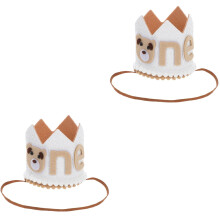 Lot de 2 couronnes pour premier anniversaire, chapeau de bébé, décoration de fête.