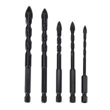 5‑Piece Carbide Masonry Drill Bits Set – 1/4" Hex Shank, 5mm‑12mm, Ideal for Concrete, Brick, Tile, Glass & Stone