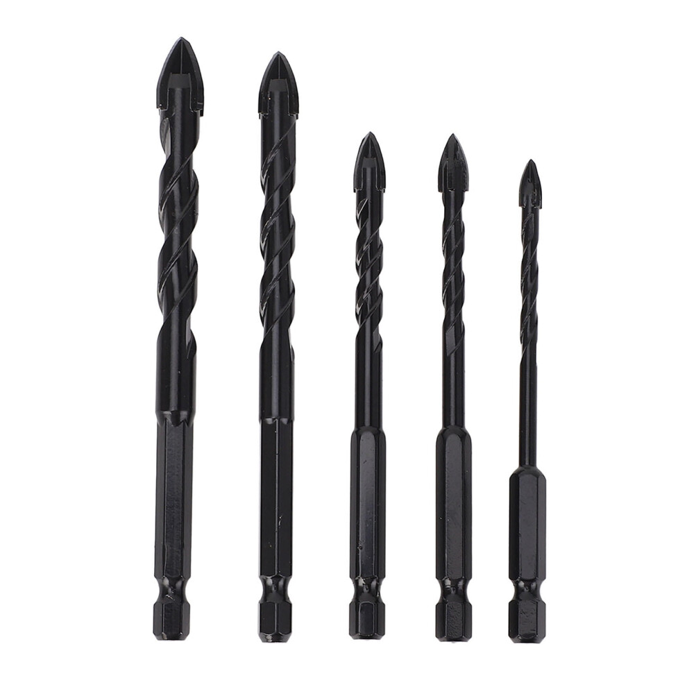 5ÂPiece Carbide Masonry Drill Bits Set Â 1/4" Hex Shank, 5Mmâ12Mm, Ideal For Concrete, Brick, Tile, Glass & Stone 9193271877455