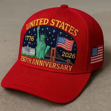 250th Anniversary USA Hat, Adjustable Patriotic Baseball Cap, Embroidered 1776-2026, Bicentennial Gift for Men & Women – Compatible with All Head