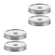 4Pcs Stainless Steel Vacuum Seal Jar Lids Kit for Storage Use