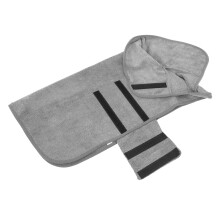 Serviette de bain pour animaux à séchage rapide, peignoir pour chien en microfibre grise, garde au chaud, 1 pièce
