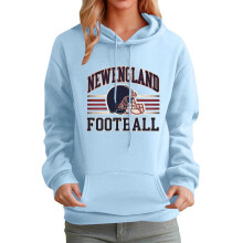 Distressed New England Football Vintage Style Hoodie Sweatshirt for Women – Retro Game Day Pullover