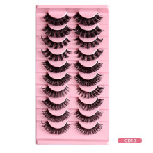 Russian Big Curl False Eyelashes, 10 Pairs – Thick Natural Synthetic Lashes, Curly, Compatible with Daily Makeup & Beauty Business