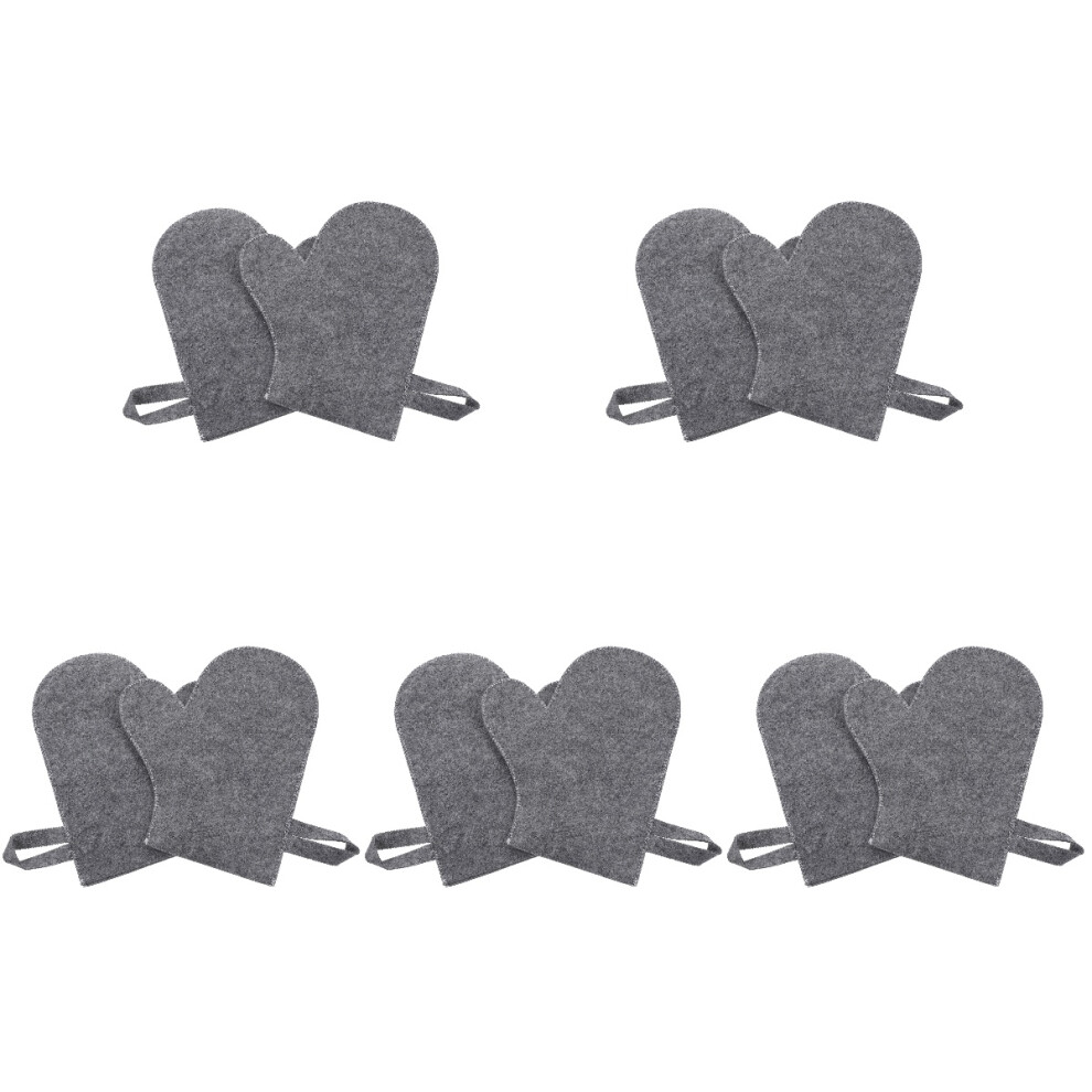 Villcase Grey 10Pcs Felt Bath Gloves Exfoliating Mitts For Body Scrubbing Sauna