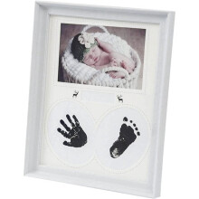 Baby Handprint & Footprint Kit – Compatible with Newborns, Baby Shower Gift, Memory Frame for Registry & Nursery Decor