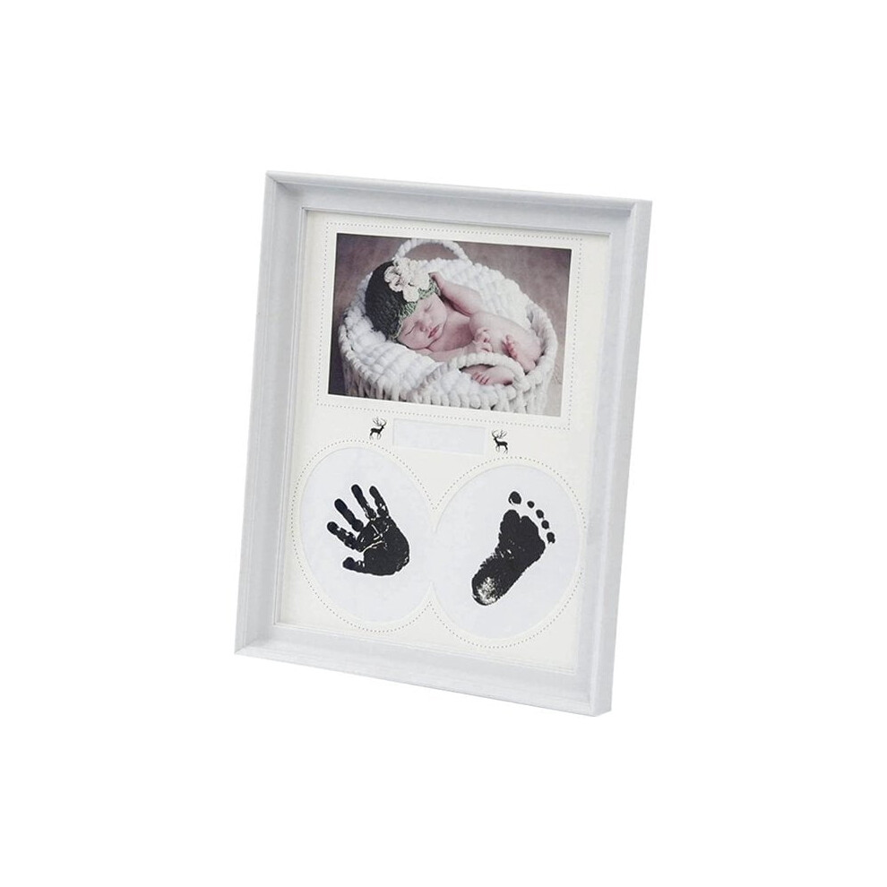 Baby Handprint & Footprint Kit – Compatible with Newborns, Baby Shower Gift, Memory Frame for Registry & Nursery Decor