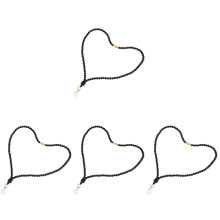 4Pcs Multifunctional Black Silicone Phone Neck Rope Beaded Charm Strap