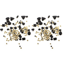 260Pcs Durable Black Glass Rhinestones Sew on for Craft and Dress